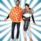 Pepperoni Pizza and Pizza Cutter Adult Couples Costume Set Food Tunics Funny Halloween Party Outfit